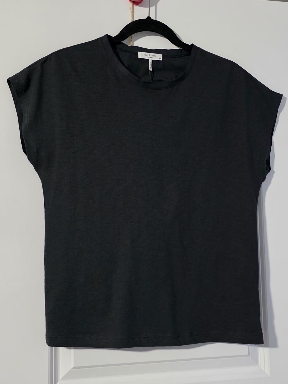NWT rag & bone Black Short Sleeve Blouse Size M